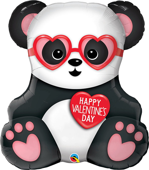 32 INCH FOIL VALENTINES PANDA BEAR 1CTP