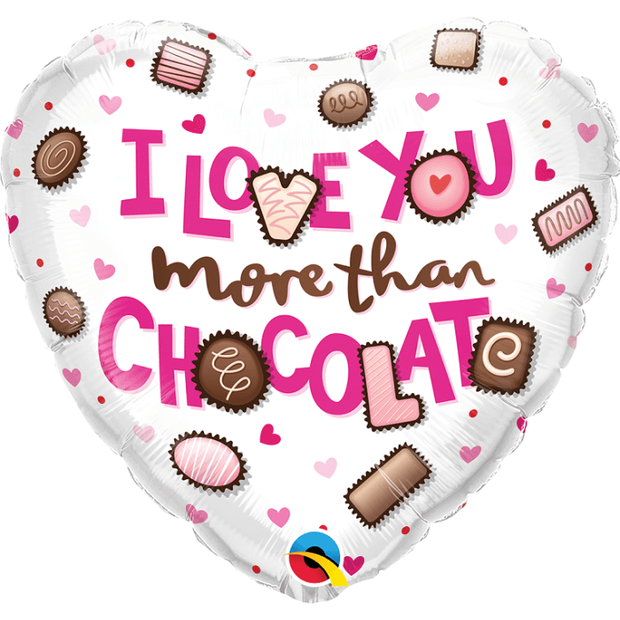 18 INCH FOIL HRT I LOVE YOU MRE THAN CHOCLATE 1CTP