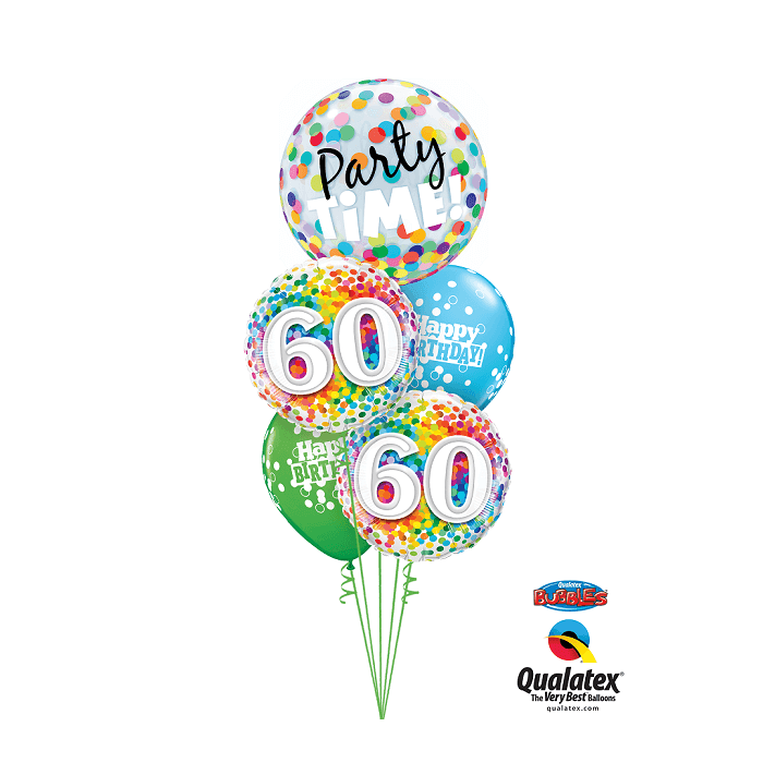 22 INCH SINGLE BUBBLE PARTY TIME COL/DOTS AGE