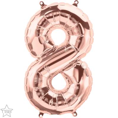 16 IN ROSE GOLD NUMBER 8 AIR FILLED 1CTP