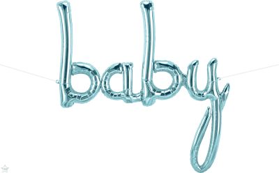 46 IN FOIL BABY SCIPT PASTEL BLUE AIR FILLED 1CTP