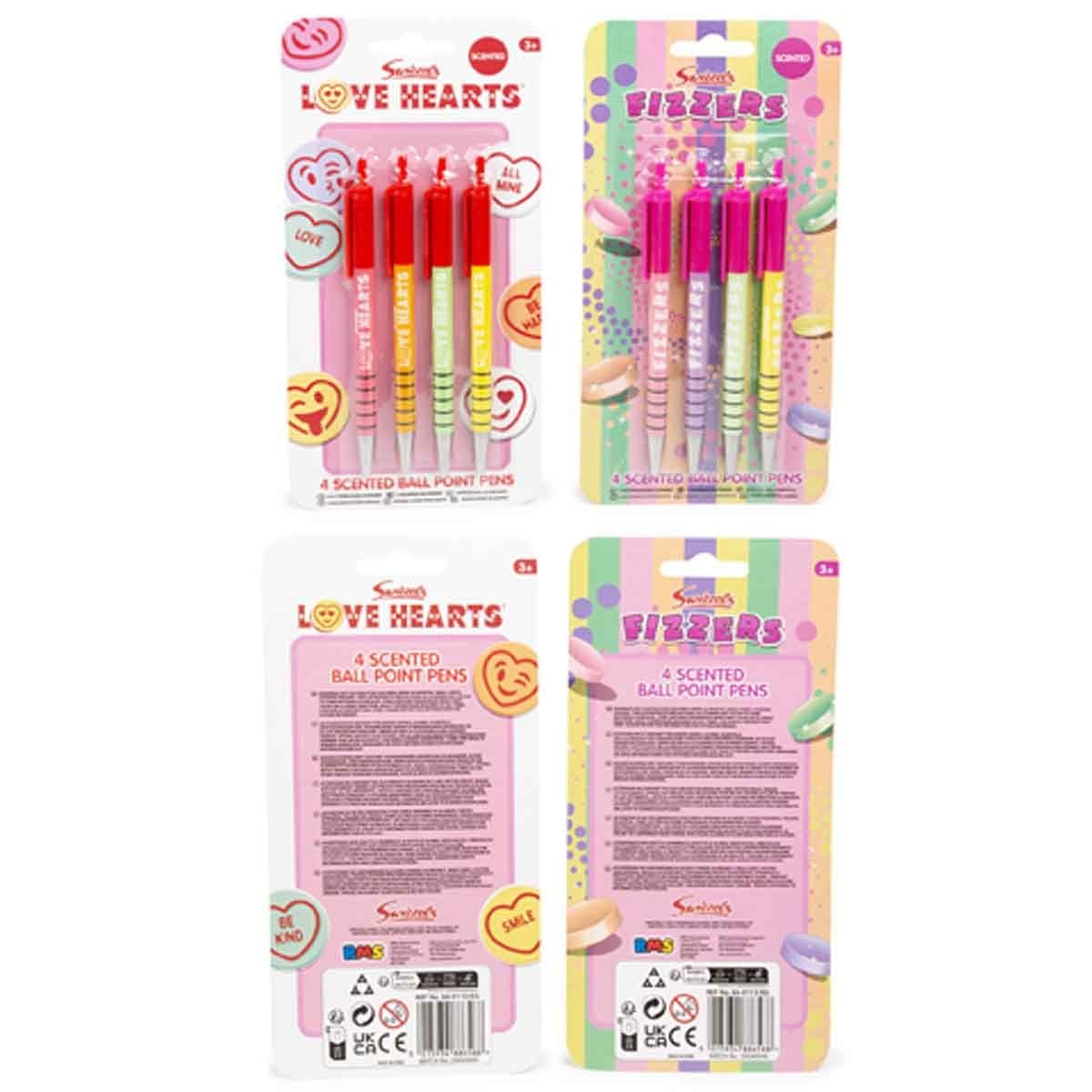 SWIZZELS 4 SCENTED BALL POINT PENS