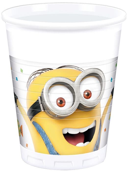MINIONS BALLOON PARTY PLASTIC CUPS 200ML 8CT