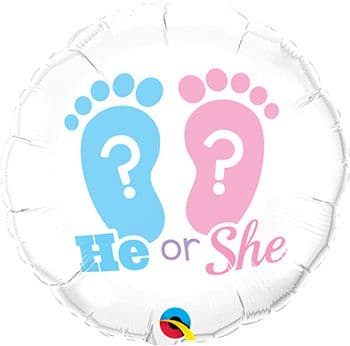 18 Inch foil Round He Or She Footprint 1pc