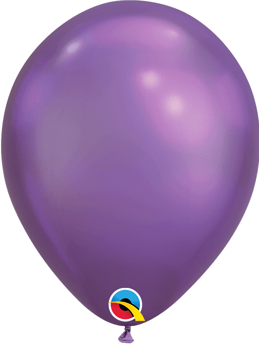 7 INCH LATEX RND CHROME PURPLE AIR FILLED 100CT