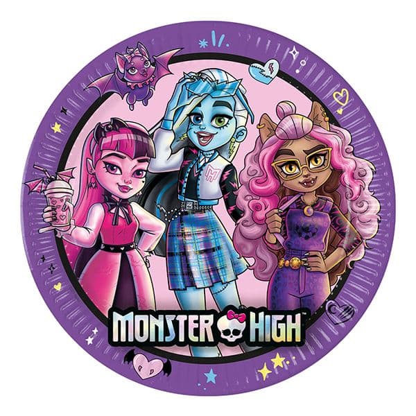 MONSTER HIGH PAPER PLATES 23CM 8CT