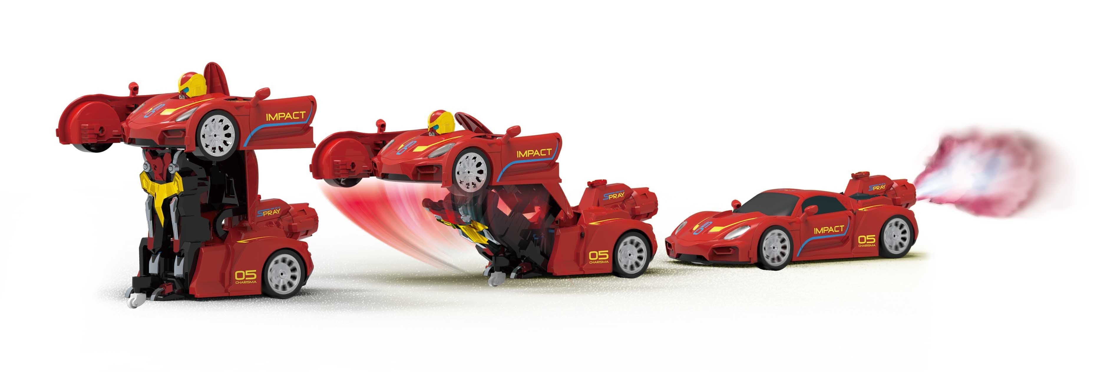 REVOLT TRANSFORMING ROBOT CAR RED RC