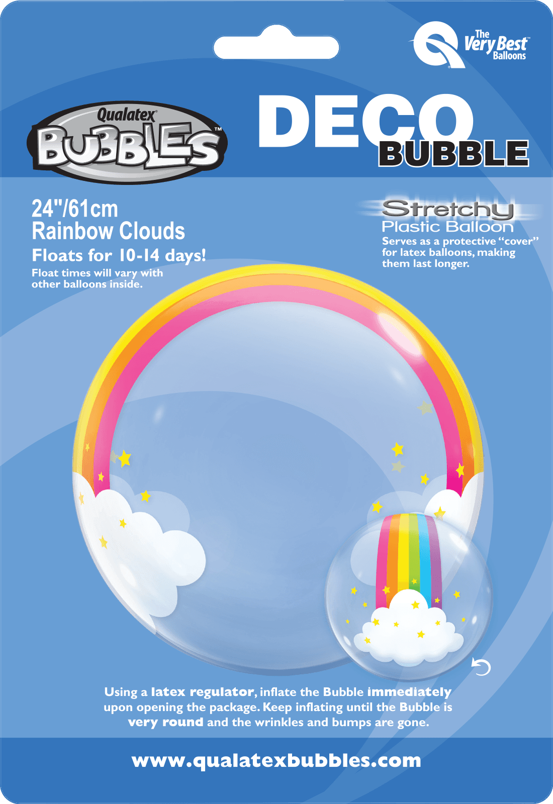 24 INCH DECO BUBBLE RAINBOW CLOUDS 1 CTP