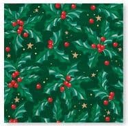 FESTIVE XMAS FLOWERS 3-PLY NAPKINS 33X33CM