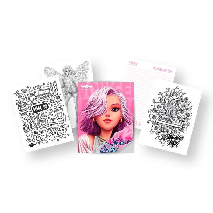 Wow Gen Metalic Colouring Notebook With 8 Gel Pens