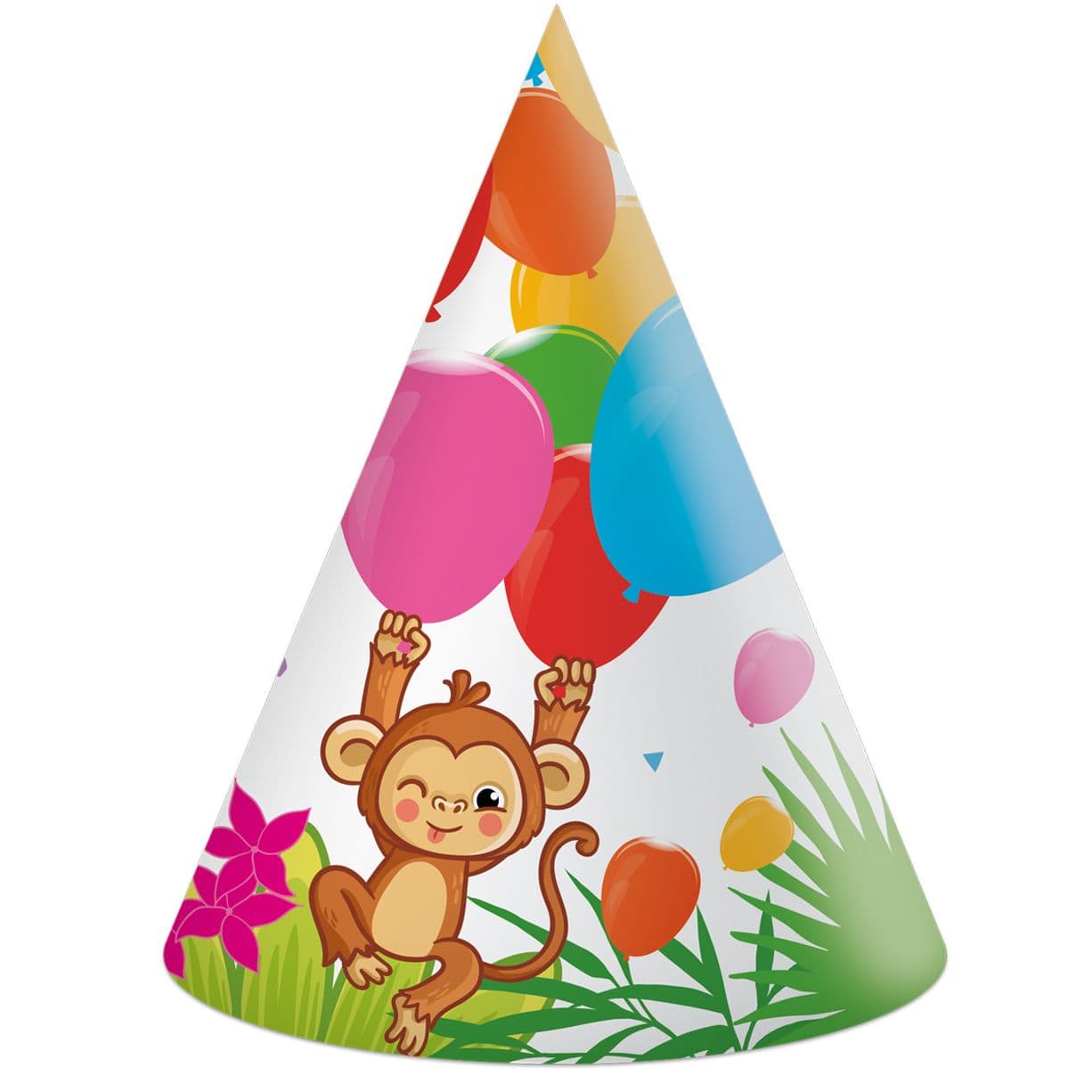 JUNGLE BALLOONS PAPER HATS 6CT