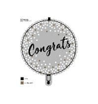 18 INCH AIR-HELIUM FOIL CONGRATS METAL SPOTS 1CTP