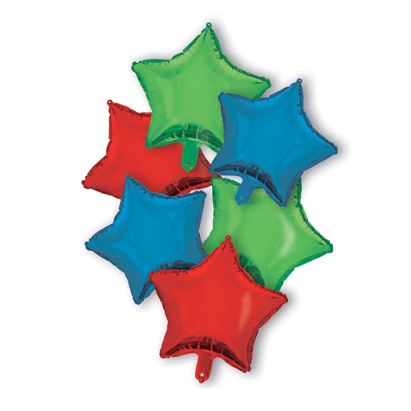 18 INCH AIR-HELIUM FOIL RED-BLE-GREEN BOUQUET 6CTP