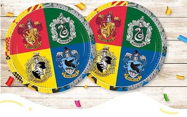 HARRY POTTER HOGWARTS HOUSE PPR PLATE 23CM 8CT NG