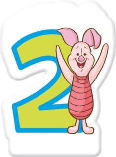 DISNEY WINNIE BIRTHDAY NUMERAL CANDLES NO 2