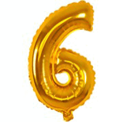 12 INCH AIRFILLED GOLD FOIL BALLOON NUMBERS 1CTP