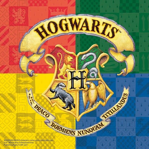 HARRY POTT HOGWARTS HOUSE 2PLY NAPKIN 33X33CM 20CT