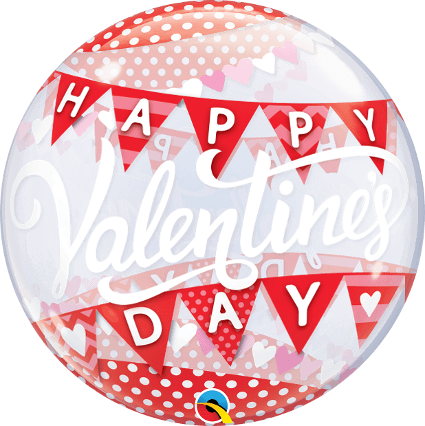 22 INCH SINGLE BUBBLE VALENTINES DAY BANNER 1CTP