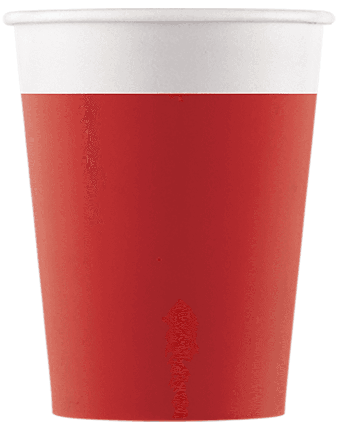 SOLID RED PAPER CUPS 200ML 8CT