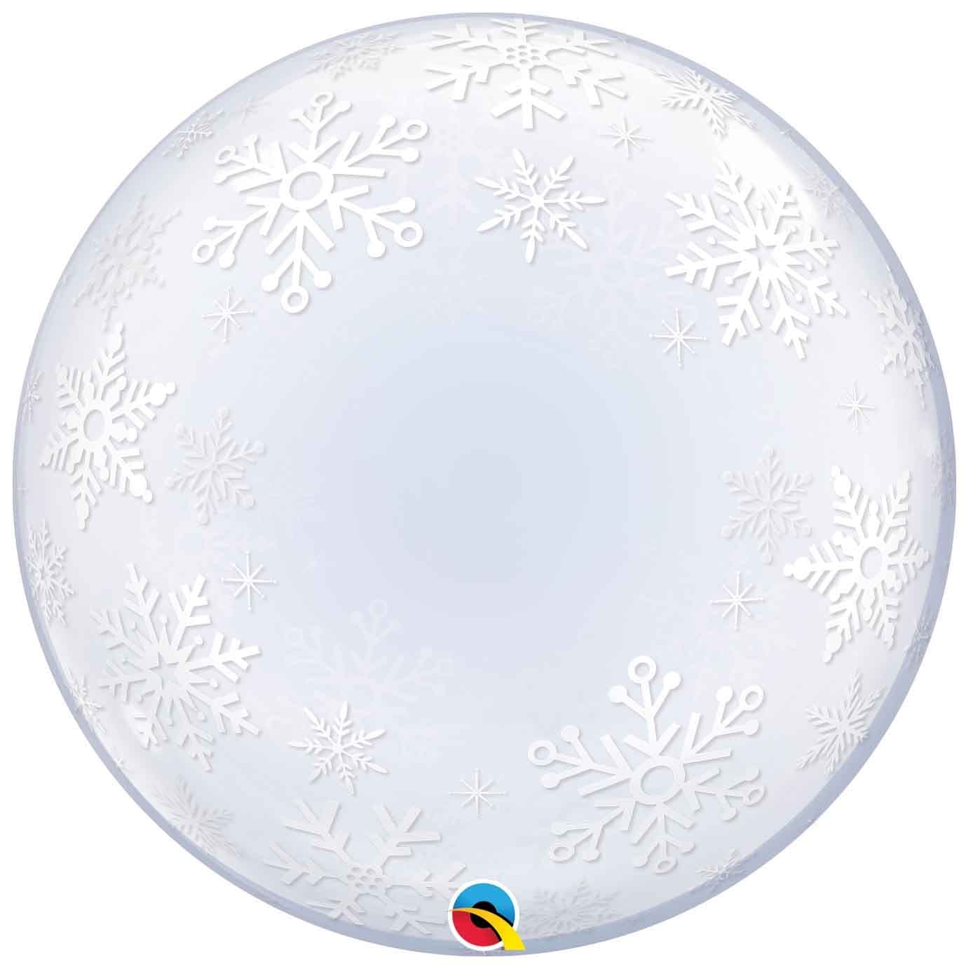 24 INCH DECO BUBBLE FROSTY SNOWFLAKES 1CTP