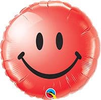 18 INCH FOIL RND SMILEY FACE RED 1CTP