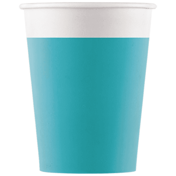 8 Piece Solid Paper Cups 200ml