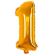 12 INCH AIRFILLED GOLD FOIL BALLOON NUMBERS 1CTP