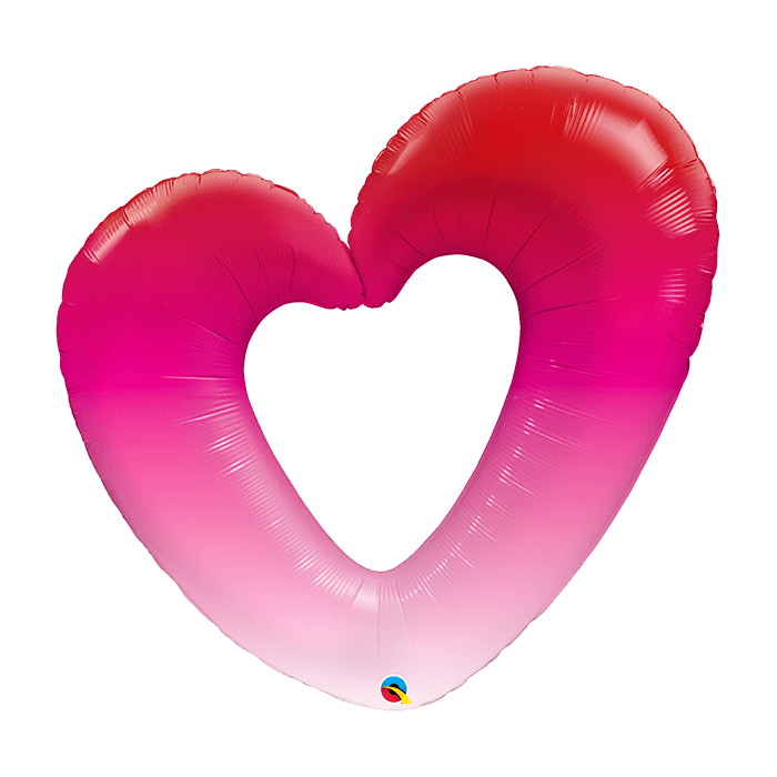 42 INCH FOIL PINK OMBRE HEART 1CTP
