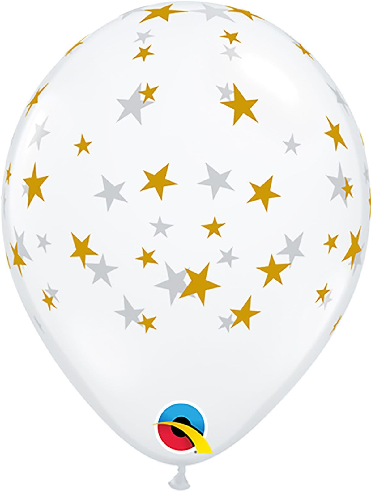 5 INCH LATEX CONTEMPO STARS GOLD CLEAR 100CTP