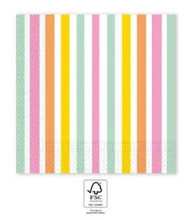 NAPKINS 3 PLY 33X33CM EDAY DESIGN PASTELS 20CT