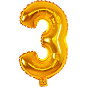 12 INCH AIRFILLED GOLD FOIL BALLOON NUMBERS 1CTP