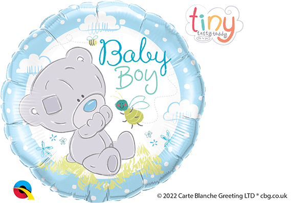 18 INCH FOIL RND TINY TATTY TEDDY BABY BOY 1 CTP