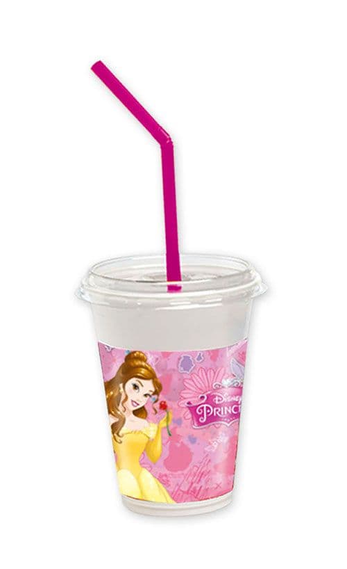 PRINCESS DREAMING MILKSHAKE CUPS WSTRAW&LID 12CT