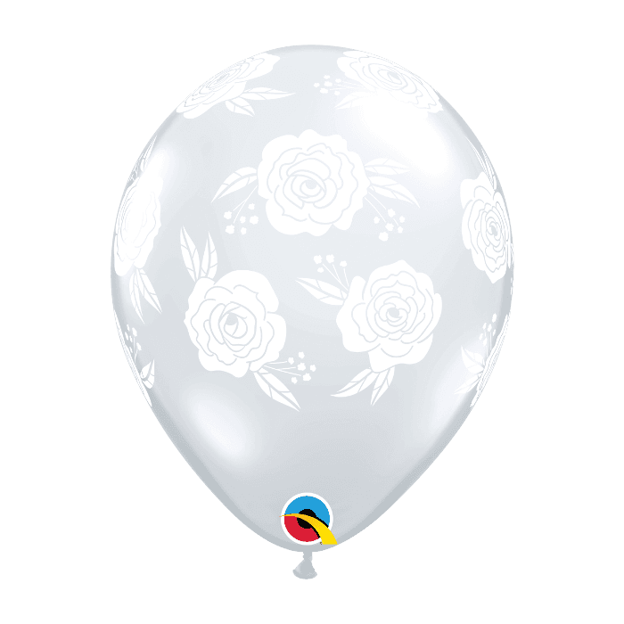 11 INCH LATEX CLEAR ROSES IN BLOOM 50CTP