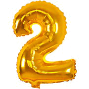 12 INCH AIRFILLED GOLD FOIL BALLOON NUMBERS 1CTP