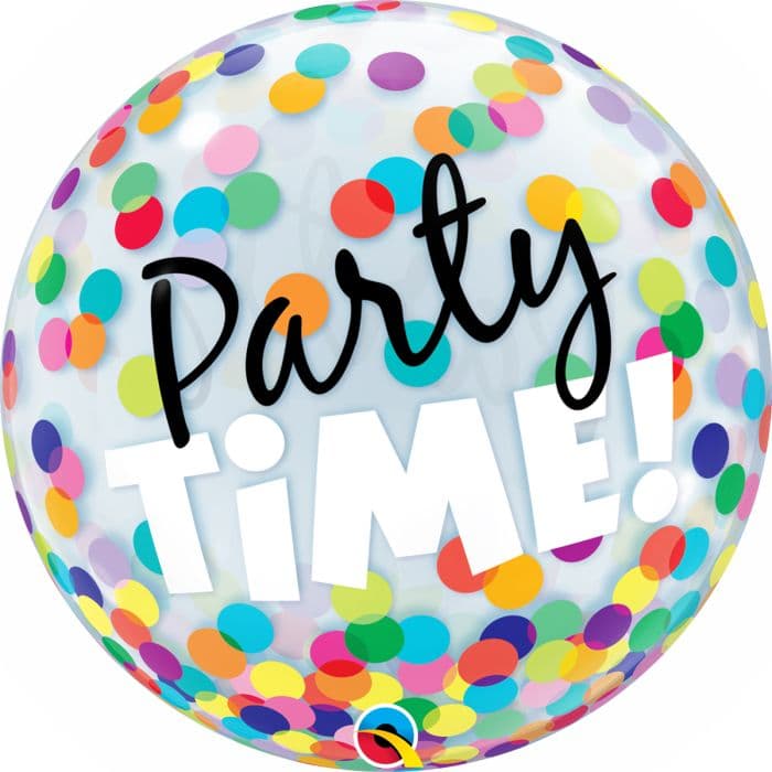 22 INCH SINGLE BUBBLE PARTY TIME COL/DOTS AGE
