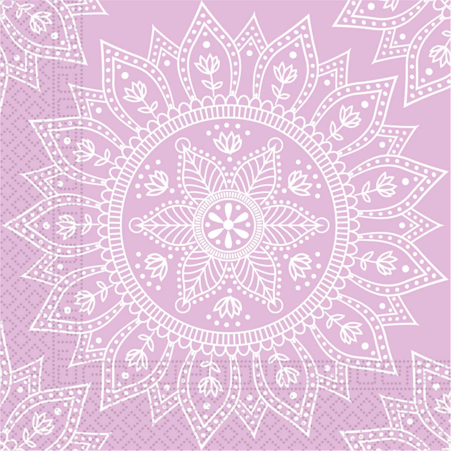 MANDALA LAVENDER 3PLY NAPKINS 33X33CM 20CT