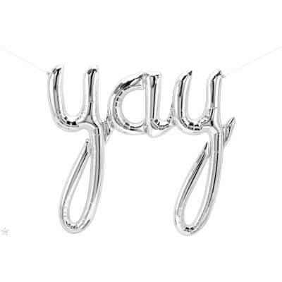33 IN FOIL YAY SCRIPT SILVER AIR FILLED 1CTP