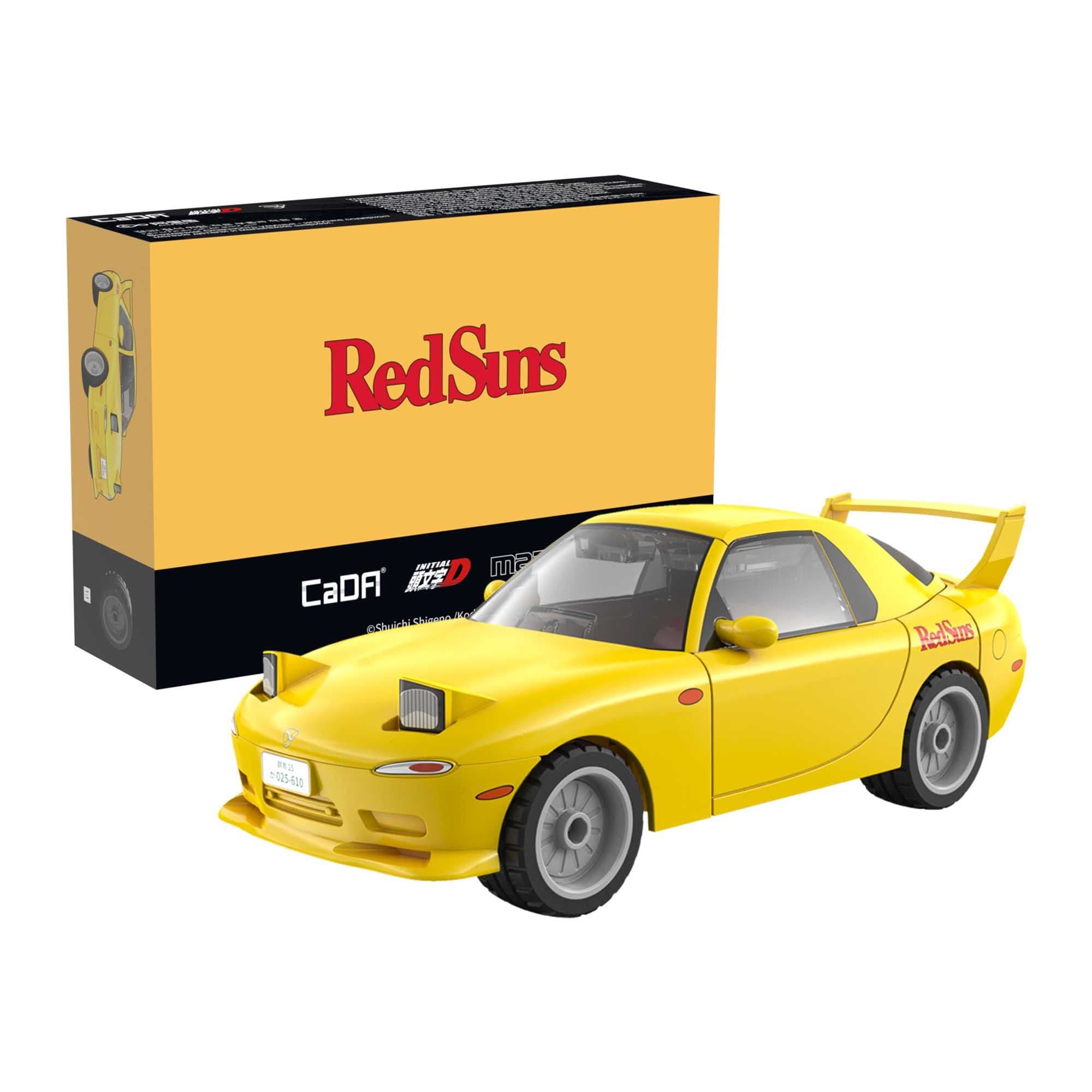 CADA 1:35 FREE WHEEL 66PC MAZDA RX7-FD YELLOW