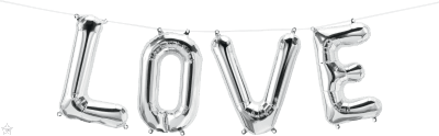 16 IN FOIL LOVE SILVER KIT AIR FILLED 1CTP