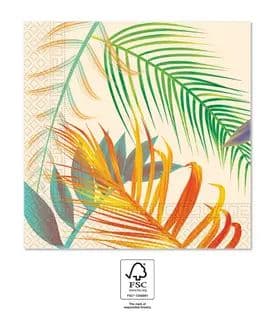 NAPKINS 3 PLY EVRYDAY DESIGN TROPICAL LEAVES 20CT