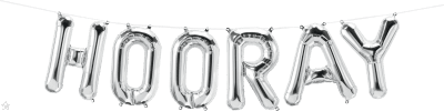 16 IN FOIL HOORAY SILVER KIT AIR FILLED 1CTP