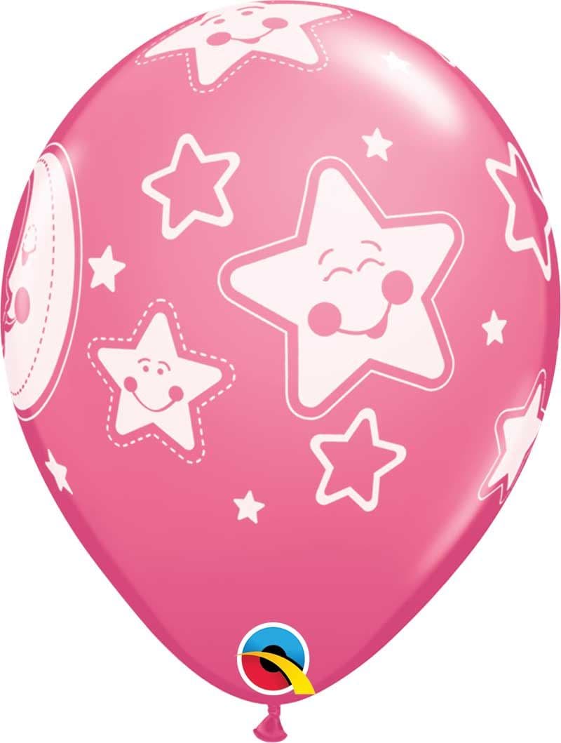 11 INCH LATEX RND SPEC AST BABY MOON & STARS 50CTP