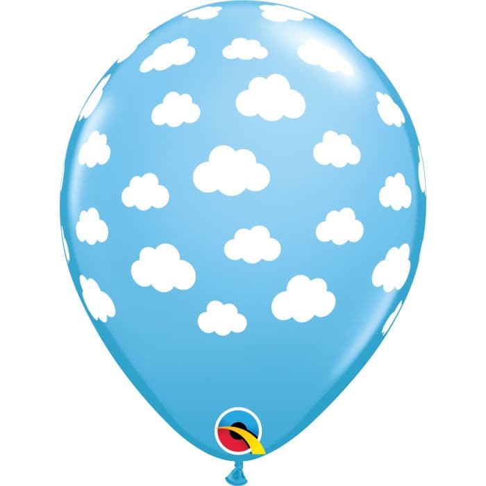 11 INCH LATEX RND PALE BLUE CLOUDS 50CTP