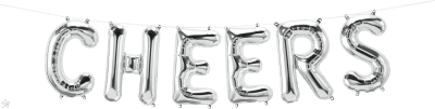 16 IN FOIL CHEERS SILVER AIR FIRLLED 1CTP