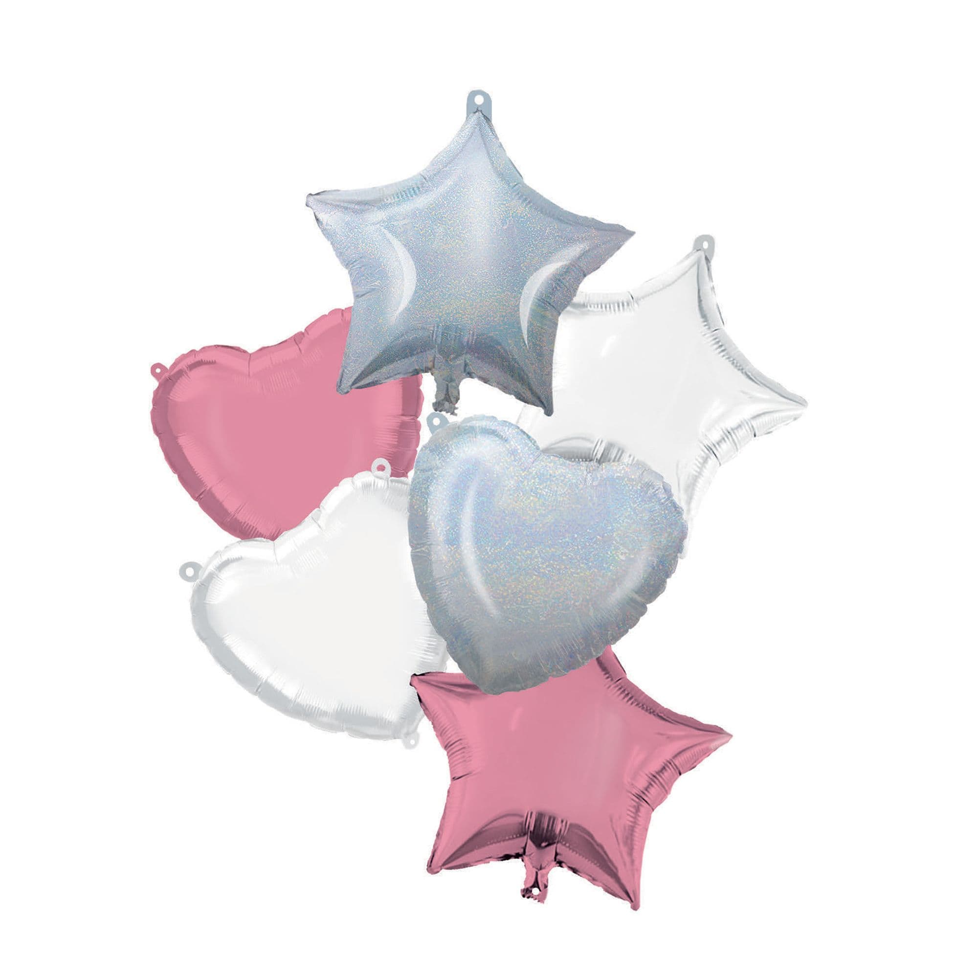 18 INCH AIR-HELIUM FOIL PNK-WHTE-LILAC BOQUET 6CTP
