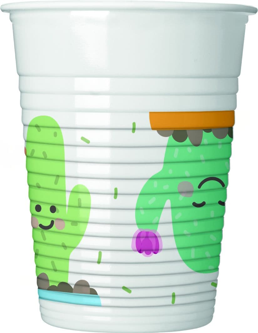 CACTUS PLASTIC CUPS 200 ML 8CT
