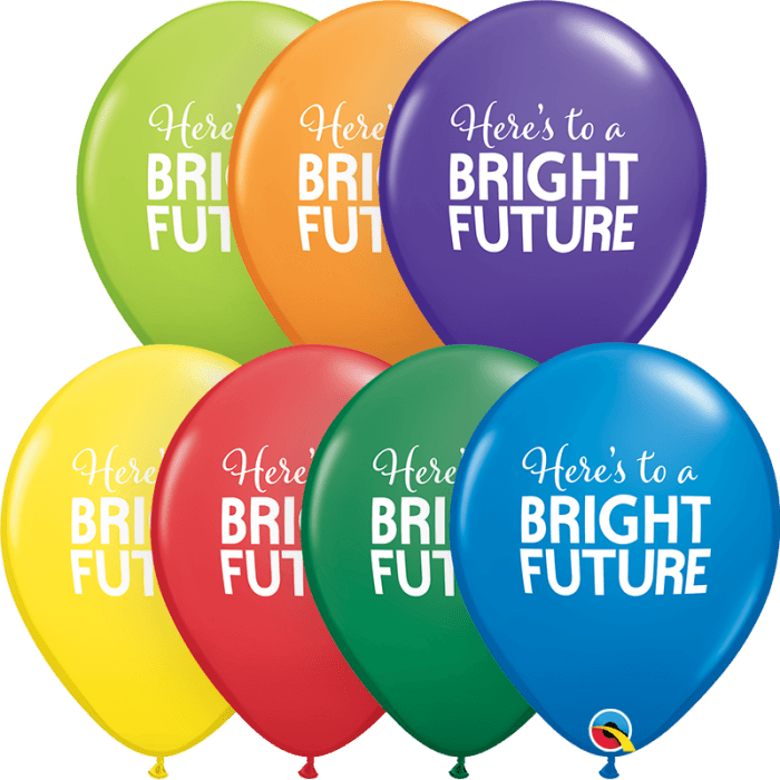 11 INCH LATEX RND AST SIMPLY BRIGHT FUTURE 50CTP