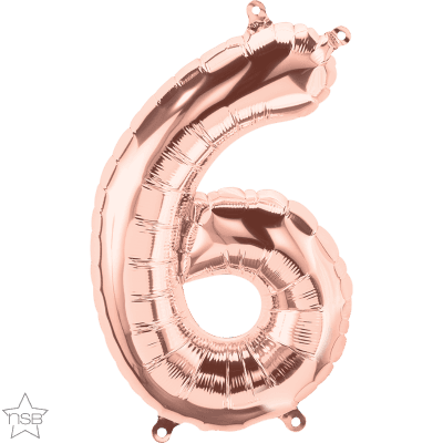 16 IN ROSE GOLD NUMBER 6 AIR FILLED 1CTP