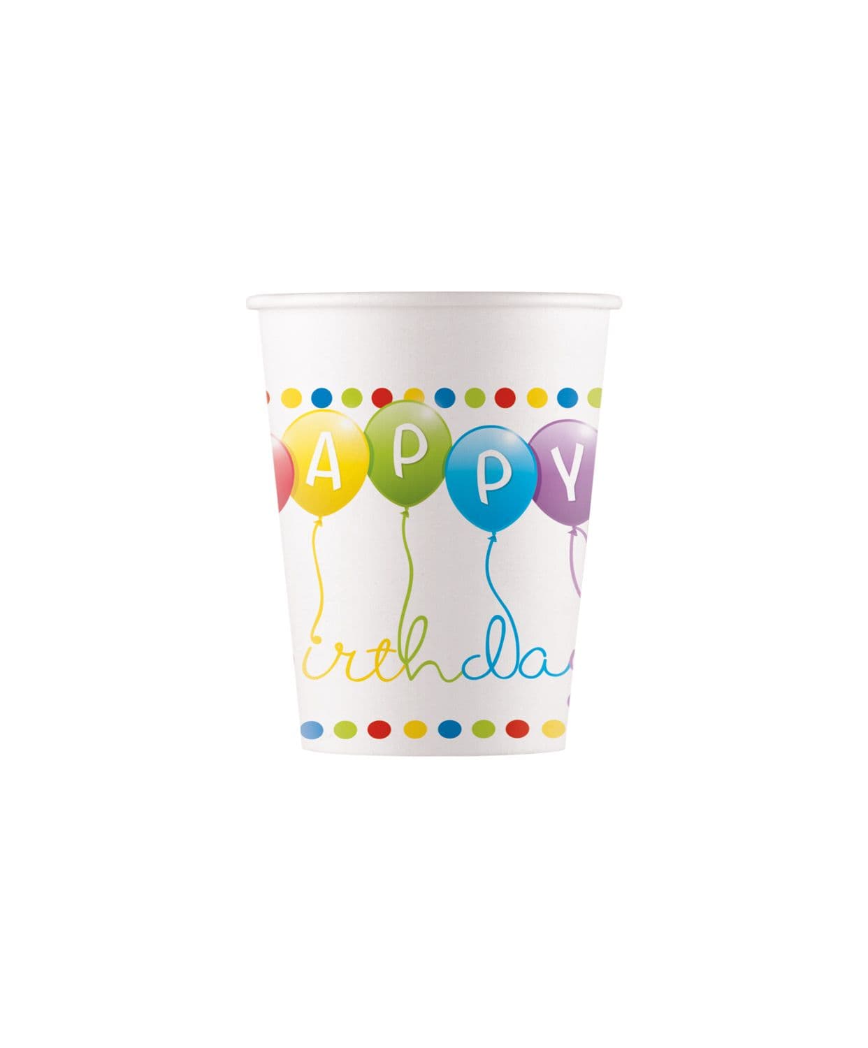 HPY BDAY STREAMR PAPER CUPS 200ML 8CT
